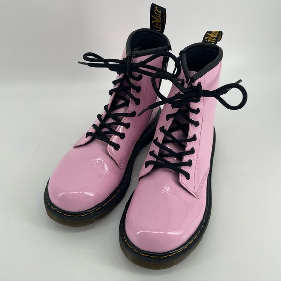 Dr. Martens Girls 1460 Boots Pink Patent Leather Zipped 3 - Picture 2 of 13